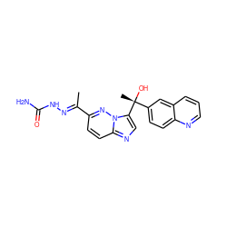 C/C(=N\NC(N)=O)c1ccc2ncc([C@](C)(O)c3ccc4ncccc4c3)n2n1 ZINC000096169139