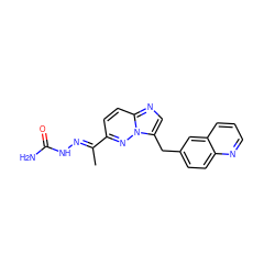 C/C(=N\NC(N)=O)c1ccc2ncc(Cc3ccc4ncccc4c3)n2n1 ZINC000096169125