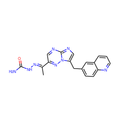 C/C(=N\NC(N)=O)c1cnc2ncc(Cc3ccc4ncccc4c3)n2n1 ZINC000096169191