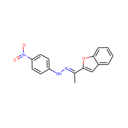 C/C(=N\Nc1ccc([N+](=O)[O-])cc1)c1cc2ccccc2o1 ZINC000004947520