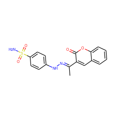 C/C(=N\Nc1ccc(S(N)(=O)=O)cc1)c1cc2ccccc2oc1=O ZINC000019225540