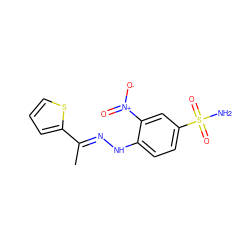 C/C(=N\Nc1ccc(S(N)(=O)=O)cc1[N+](=O)[O-])c1cccs1 ZINC000005494715