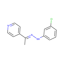 C/C(=N\Nc1cccc(Cl)c1)c1ccncc1 ZINC000005020179