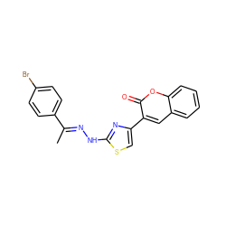 C/C(=N\Nc1nc(-c2cc3ccccc3oc2=O)cs1)c1ccc(Br)cc1 ZINC000096580153