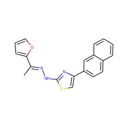 C/C(=N\Nc1nc(-c2ccc3ccccc3c2)cs1)c1ccco1 ZINC000169330852