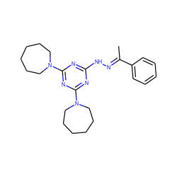 C/C(=N\Nc1nc(N2CCCCCC2)nc(N2CCCCCC2)n1)c1ccccc1 ZINC000004737536