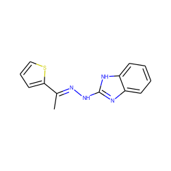 C/C(=N\Nc1nc2ccccc2[nH]1)c1cccs1 ZINC000004864266