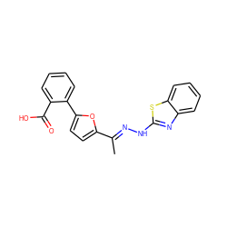 C/C(=N\Nc1nc2ccccc2s1)c1ccc(-c2ccccc2C(=O)O)o1 ZINC000096272585