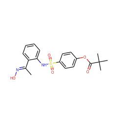 C/C(=N\O)c1ccccc1NS(=O)(=O)c1ccc(OC(=O)C(C)(C)C)cc1 ZINC000473227478