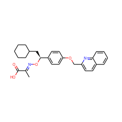 C/C(=N\O[C@@H](CC1CCCCC1)c1ccc(OCc2ccc3ccccc3n2)cc1)C(=O)O ZINC000013557781