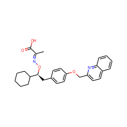 C/C(=N\O[C@@H](Cc1ccc(OCc2ccc3ccccc3n2)cc1)C1CCCCC1)C(=O)O ZINC000013557803