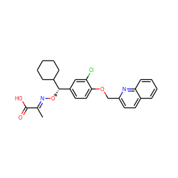 C/C(=N\O[C@@H](c1ccc(OCc2ccc3ccccc3n2)c(Cl)c1)C1CCCCC1)C(=O)O ZINC000003946218