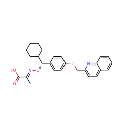 C/C(=N\O[C@@H](c1ccc(OCc2ccc3ccccc3n2)cc1)C1CCCCC1)C(=O)O ZINC000003946214