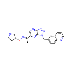 C/C(=N\O[C@@H]1CCNC1)c1cnc2nnn(Cc3ccc4ncccc4c3)c2n1 ZINC000096170337