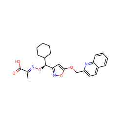 C/C(=N\O[C@H](c1cc(OCc2ccc3ccccc3n2)on1)C1CCCCC1)C(=O)O ZINC000027747271