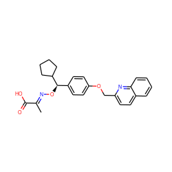 C/C(=N\O[C@H](c1ccc(OCc2ccc3ccccc3n2)cc1)C1CCCC1)C(=O)O ZINC000013557769