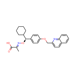 C/C(=N\O[C@H](c1ccc(OCc2ccc3ccccc3n2)cc1)C1CCCCC1)C(=O)O ZINC000003919210