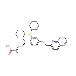 C/C(=N\O[C@H](c1ccc(OCc2ccc3ccccc3n2)cc1SC1CCCCC1)C1CCCCC1)C(=O)O ZINC000027733649