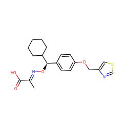 C/C(=N\O[C@H](c1ccc(OCc2cscn2)cc1)C1CCCCC1)C(=O)O ZINC000013557819