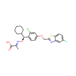 C/C(=N\O[C@H](c1ccc(OCc2nc3cc(F)ccc3s2)cc1Cl)C1CCCCC1)C(=O)O ZINC000013557847