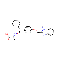 C/C(=N\O[C@H](c1ccc(OCc2nc3ccccc3n2C)cc1)C1CCCCC1)C(=O)O ZINC000013557867