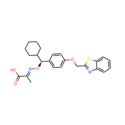 C/C(=N\O[C@H](c1ccc(OCc2nc3ccccc3s2)cc1)C1CCCCC1)C(=O)O ZINC000013557835