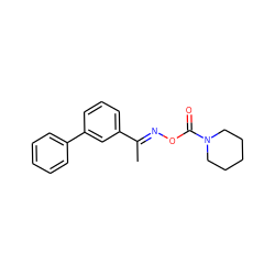 C/C(=N\OC(=O)N1CCCCC1)c1cccc(-c2ccccc2)c1 ZINC000058512398