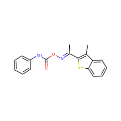 C/C(=N\OC(=O)Nc1ccccc1)c1sc2ccccc2c1C ZINC000000172316