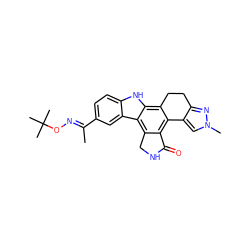 C/C(=N\OC(C)(C)C)c1ccc2[nH]c3c4c(c5c(c3c2c1)CNC5=O)-c1cn(C)nc1CC4 ZINC000029041266