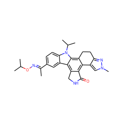 C/C(=N\OC(C)C)c1ccc2c(c1)c1c3c(c4c(c1n2C(C)C)CCc1nn(C)cc1-4)C(=O)NC3 ZINC000029041287