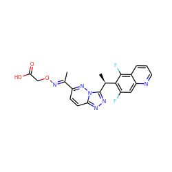 C/C(=N\OCC(=O)O)c1ccc2nnc([C@@H](C)c3c(F)cc4ncccc4c3F)n2n1 ZINC000096170375