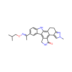 C/C(=N\OCC(C)C)c1ccc2[nH]c3c4c(c5c(c3c2c1)CNC5=O)-c1cn(C)nc1CC4 ZINC000029041264