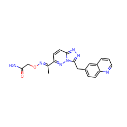 C/C(=N\OCC(N)=O)c1ccc2nnc(Cc3ccc4ncccc4c3)n2n1 ZINC000096170367