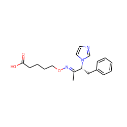 C/C(=N\OCCCCC(=O)O)[C@@H](Cc1ccccc1)n1ccnc1 ZINC000013738902