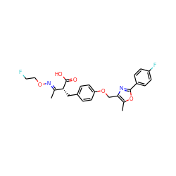 C/C(=N\OCCF)[C@@H](Cc1ccc(OCc2nc(-c3ccc(F)cc3)oc2C)cc1)C(=O)O ZINC000028702640