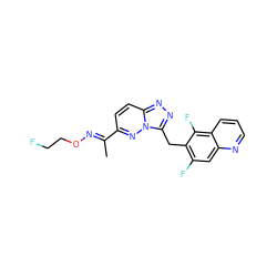 C/C(=N\OCCF)c1ccc2nnc(Cc3c(F)cc4ncccc4c3F)n2n1 ZINC000096170361