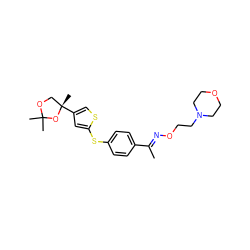 C/C(=N\OCCN1CCOCC1)c1ccc(Sc2cc([C@@]3(C)COC(C)(C)O3)cs2)cc1 ZINC000013743625