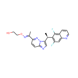 C/C(=N\OCCO)c1ccc2ncc([C@@H](C)c3c(F)cc4ncccc4c3F)n2n1 ZINC000096170313