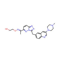 C/C(=N\OCCO)c1ccc2nnc(Cc3ccc4ncc(N5CCN(C)CC5)cc4c3)n2n1 ZINC000096170369