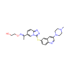 C/C(=N\OCCO)c1ccc2nnc(Sc3ccc4ncc(N5CCN(C)CC5)cc4c3)n2c1 ZINC000205017670