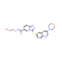 C/C(=N\OCCO)c1ccc2nnc(Sc3ccc4ncc(N5CCOCC5)cc4c3)n2c1 ZINC000205009345