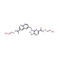 C/C(=N\OCCO)c1cnc2ccc(Cn3nnc4ncc(/C(C)=N/OCCO)nc43)cc2c1 ZINC000096170374