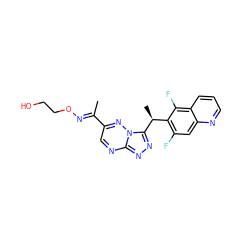 C/C(=N\OCCO)c1cnc2nnc([C@@H](C)c3c(F)cc4ncccc4c3F)n2n1 ZINC000096170391