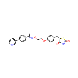 C/C(=N\OCCOc1ccc(C[C@@H]2SC(=O)NC2=O)cc1)c1ccc(-c2cccnc2)cc1 ZINC000003946531