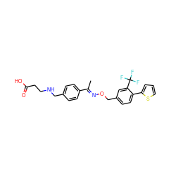 C/C(=N\OCc1ccc(-c2cccs2)c(C(F)(F)F)c1)c1ccc(CNCCC(=O)O)cc1 ZINC000095586978