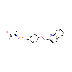 C/C(=N\OCc1ccc(OCc2ccc3ccccc3n2)cc1)C(=O)O ZINC000027752861