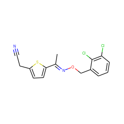 C/C(=N\OCc1cccc(Cl)c1Cl)c1ccc(CC#N)s1 ZINC000012350992