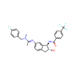 C/C(=N\c1ccc2c(c1)[C@@H](NC(=O)c1ccc(C(F)(F)F)cc1)[C@H](O)C2)N(C)Cc1ccc(F)cc1 ZINC000473087629