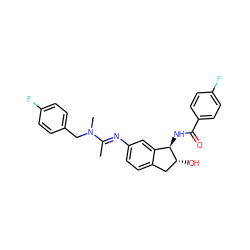 C/C(=N\c1ccc2c(c1)[C@@H](NC(=O)c1ccc(F)cc1)[C@H](O)C2)N(C)Cc1ccc(F)cc1 ZINC000473089050