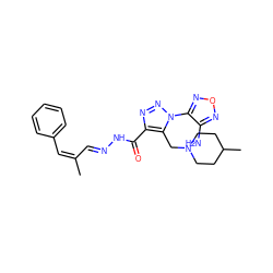 C/C(C=NNC(=O)c1nnn(-c2nonc2N)c1CN1CCC(C)CC1)=C/c1ccccc1 ZINC000253982842